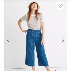 Madewell Indigo Smocked Huston Pull-on Crop Pants